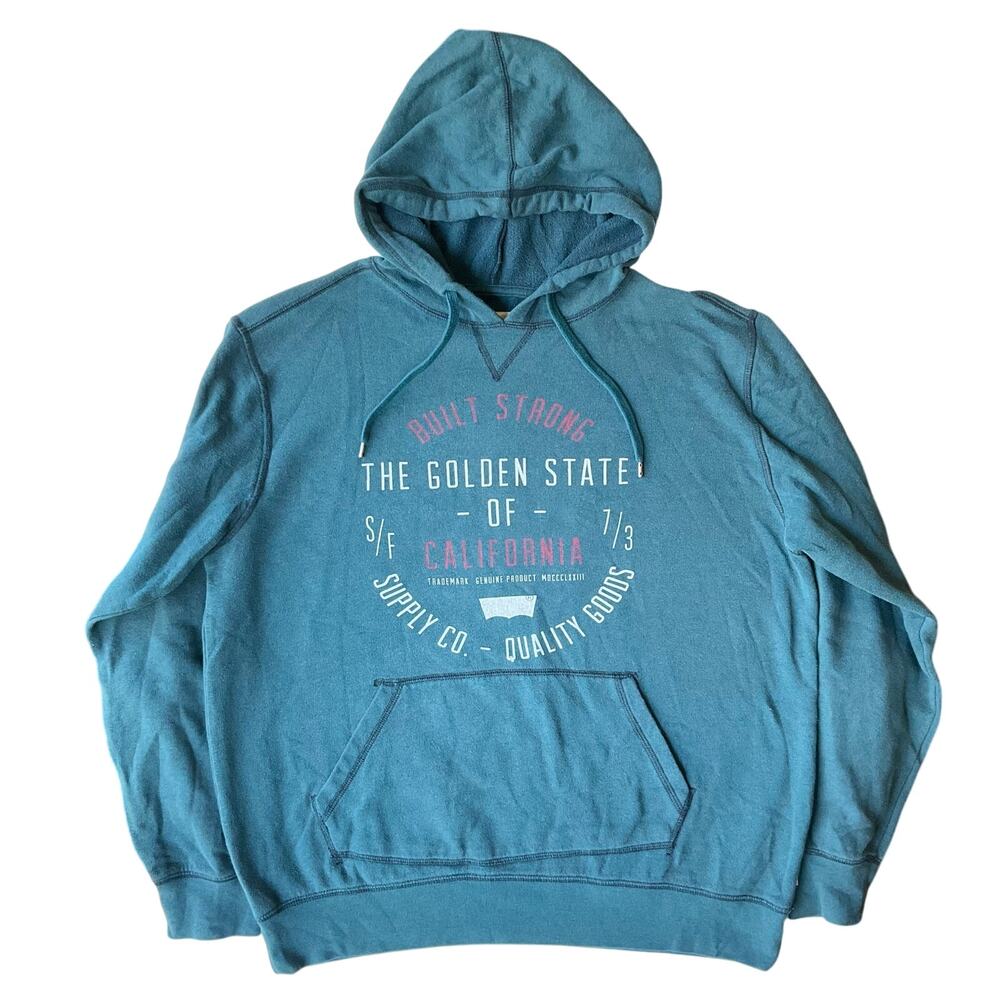 Levi’s Men Long Sleeve Hoodie Sweatshirt size M,Green,Golden State California